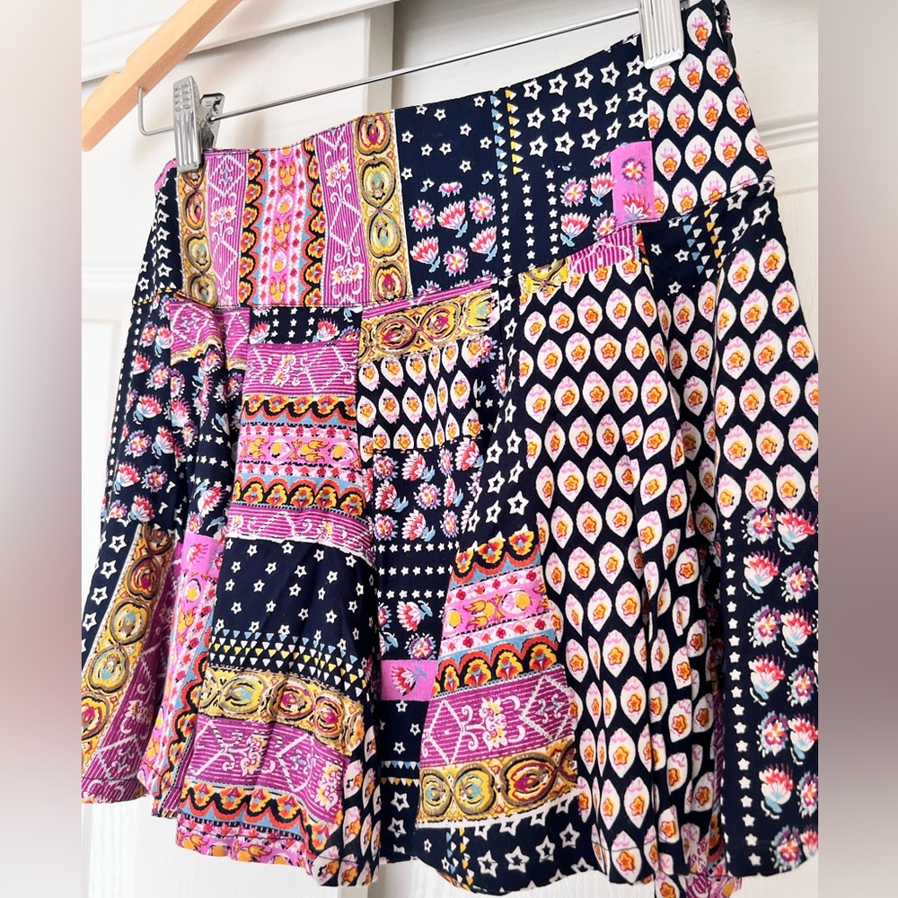 NWT Raga Color-block Boho Mini Skirt - Picture 5 of 7